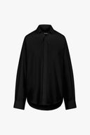 Boyfriend Shirt in Black Taffeta