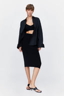 Boyfriend Shirt in Black Taffeta