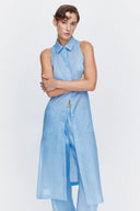Breeze Dress in Azure Ramie