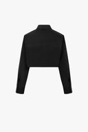Crop Shirt in Black Poplin