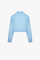 Crop Shirt in Azure Ramie
