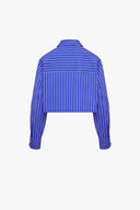 Crop Shirt in Indigo Stripes