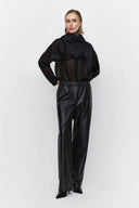 Scarf Top in Black Taffeta