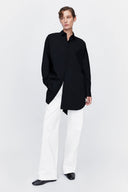 Long Shirt in Black Poplin