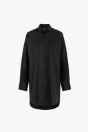 Long Shirt in Black Taffeta