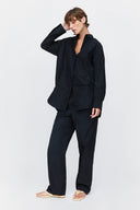 Long Shirt in Black Poplin
