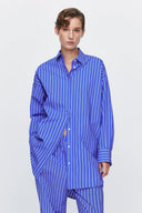 Long Shirt in Indigo Stripes