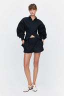 Shorts in Black Poplin