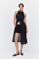Shorts in Black Poplin