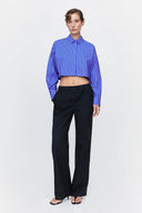 Oversize Trousers in Black Taffeta