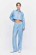 Trousers in Azure Ramie
