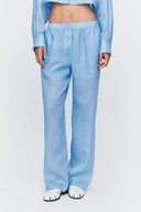 Trousers in Azure Ramie