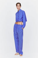 Oversize Trousers in Indigo Stripes