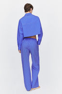 Oversize Trousers in Indigo Stripes