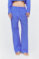 Oversize Trousers in Indigo Stripes