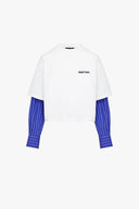 T-Shirt (White/Indigo Stripes)