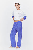 T-Shirt (White/Indigo Stripes)
