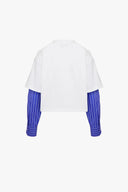 T-Shirt (White/Indigo Stripes)