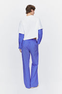 T-Shirt (White/Indigo Stripes)