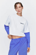 T-Shirt (White/Indigo Stripes)