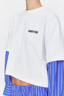 T-Shirt (White/Indigo Stripes)
