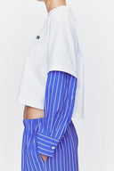 T-Shirt (White/Indigo Stripes)