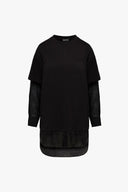 T-Shirt Dress in Black Ramie
