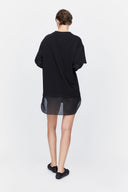 T-Shirt Dress in Black Ramie