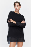 T-Shirt Dress in Black Ramie