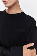 T-Shirt Dress in Black Ramie