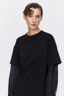 T-Shirt Dress in Black Ramie