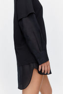 T-Shirt Dress in Black Ramie