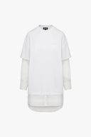 T-Shirt Dress in White Ramie