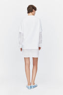 T-Shirt Dress in White Ramie