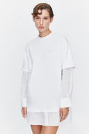 T-Shirt Dress in White Ramie