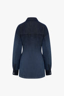 Denim Volume Shirt Dress in Gradient Denim