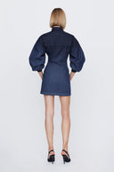 Denim Volume Shirt Dress in Gradient Denim