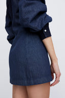 Denim Volume Shirt Dress in Gradient Denim