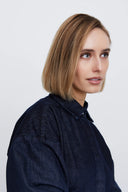 Denim Volume Shirt Dress in Gradient Denim
