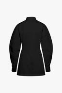 Volume Shirt Dress in Black Taffeta