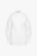 Volume Shirt Dress in Premium White