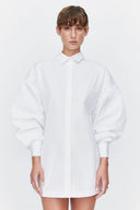 Volume Shirt Dress in Premium White
