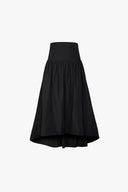 Volume Skirt in Black Poplin