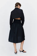 Volume Skirt in Black Poplin