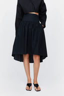 Volume Skirt in Black Poplin