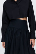 Volume Skirt in Black Poplin