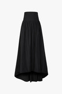 Long Volume Skirt in Black Taffeta